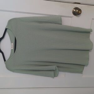 Bombom Sz XL Mint Green Short Sleeve Waffle Pattern Over Sized Tee